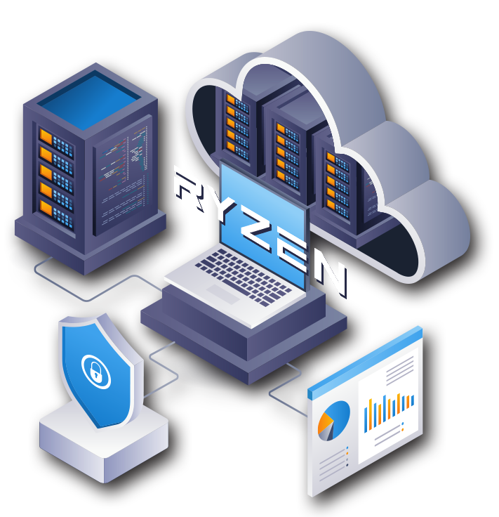Ilustración de Servidor VPS en la nube de alto rendimiento